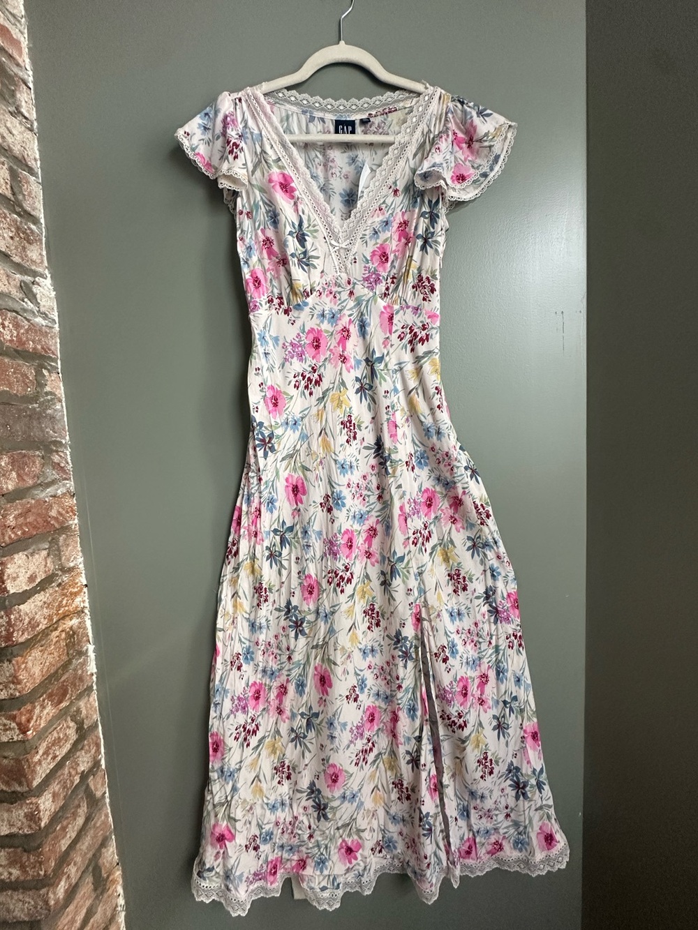 NWT Vintage Gap Maxi Dress with Slit and Trim